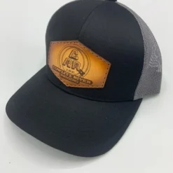 Cowlitz River Rigging Black & Steel Gray CRR Logo Leather Patch Hat