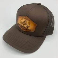 Cowlitz River Rigging Rugged Work Wear Brown CRR Logo Leather Patch Hat