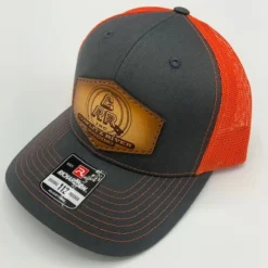 Cowlitz River Rigging Gray & Orange CRR Logo Leather Patch Hat