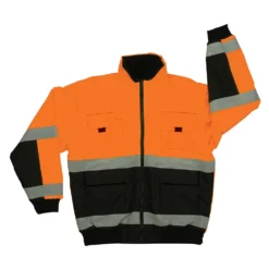 Cowlitz River Rigging Orange/Black Class 3 Bomber Jacket Rugged Work Wear