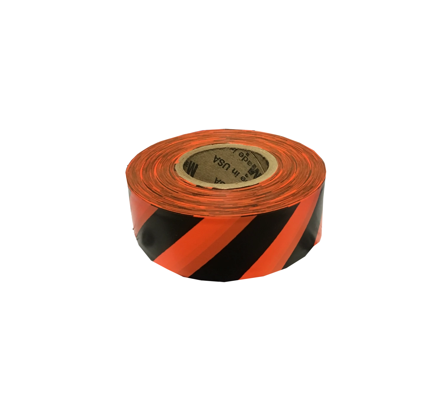 MUT_ORANGE_BLACK.png Cowlitz River Rigging Striped Flagging Tape