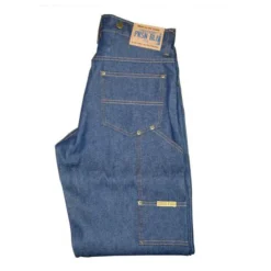 Prison Blues Rigid Work Jeans With Suspender Button