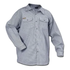 Prison Blues Long Sleeve Button-Front Hickory Work Shirts Rugged Work Wear