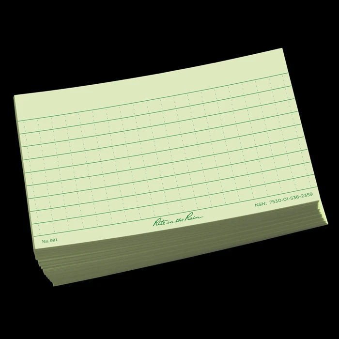 RIT_991_1.jpg Rite In The Rain Green Ink Index Cards Pack Of 100 Logging & Forestry