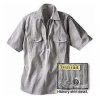 Prison Blues Short Sleeve Zipper-Front Hickory Work Shirt Rugged Work Wear